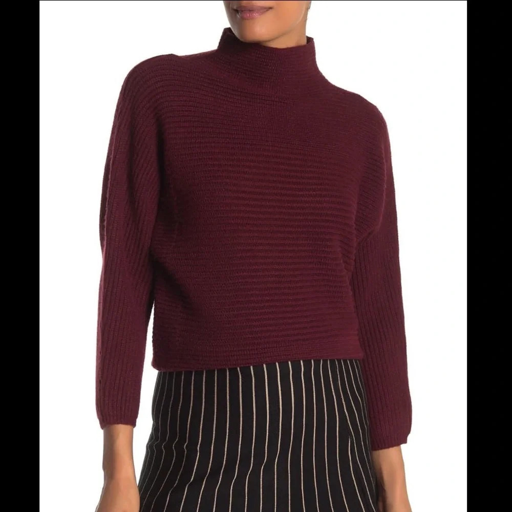 Max Studio Ribbed Knit Dolman Sleeve Sweater Top